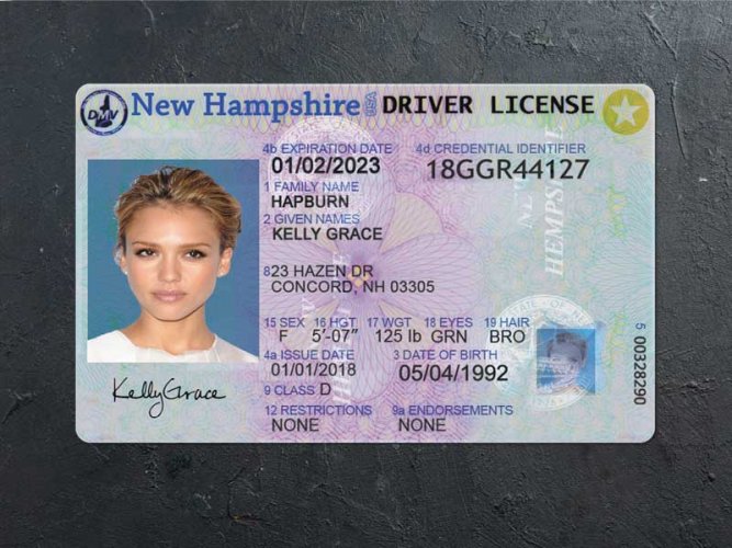 New Hampshire Driver license PSD Template - FreemiumEstore