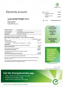 Energy Australia Bill PSD Template Download