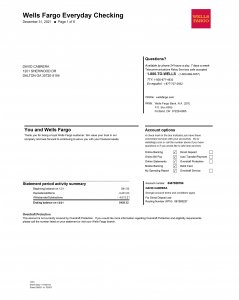 US Wells Fargo Bank Statement PSD Template