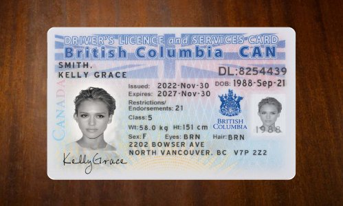 Canada-British Colombia Driver license PSD Template