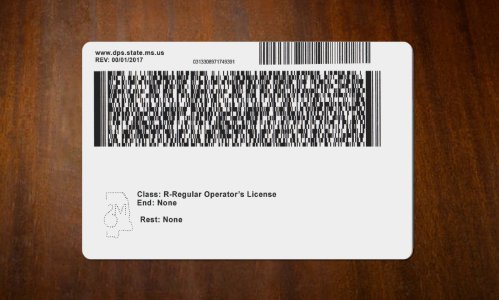 Mississippi Driver license PSD Template