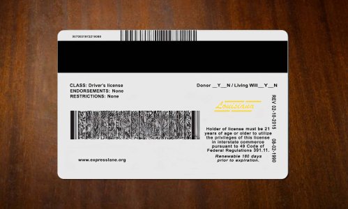 Louisiana Driver license PSD Template