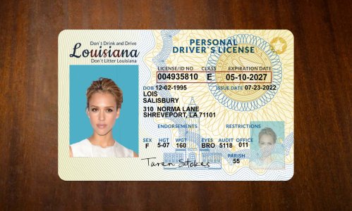 Louisiana Driver license PSD Template
