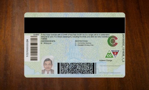 Colorado Driver license PSD Template