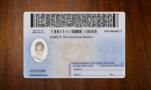 Wisconsin Driver license PSD Template