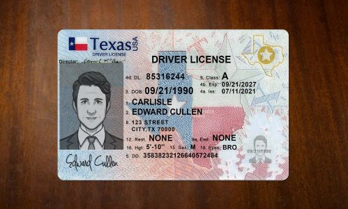 Texas New Driver license PSD Template