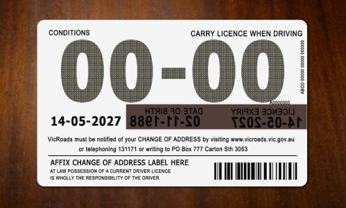 Australia-Victoria Driver license PSD Template