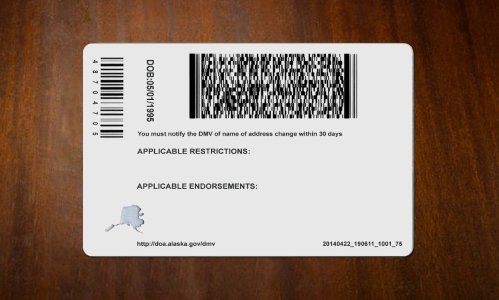 Alaska Old Driver license PSD Template Free Download