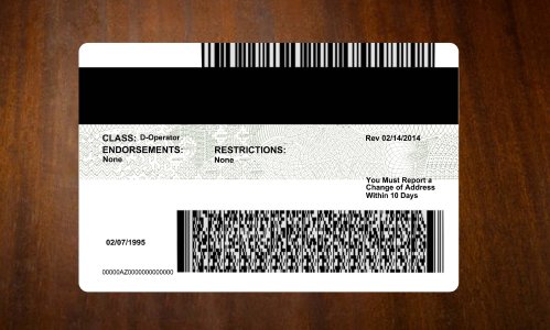 Arizona Old Driving license PSD Template Download