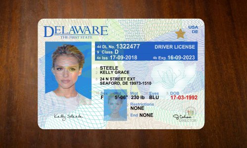 Delaware OLD Driving license PSD Free Download